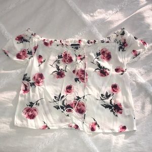 OFF THE SHOULDER KENDALL&KYLIE FLORAL SHIRT